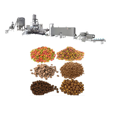 Linea di produzione automatica di alimenti per animali da compagnia con estrusore a due viti