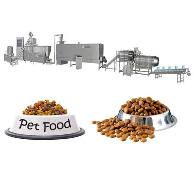 Ss 304 Linea di trasformazione automatica di alimenti per animali domestici con estrusore a doppia vite