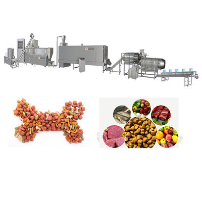 Siemens Motor Twin Screw Pet Food Extruder Processing Line per la produzione
